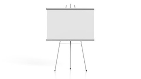 3D empty presentation board on white background