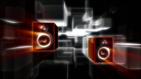 background of speakers and square shapes