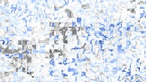 Moving blue low poly squares. Transform white and light blue wavy squares. Looping footage.
