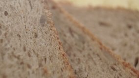 A piece of bread closeup