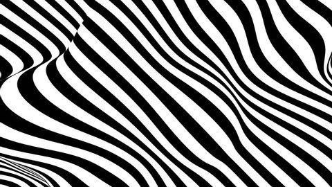 Abstract black and white striped optical illusion three dimensional geometrical shape. Seamless loop. 4K, UHD, Ultra HD resolution. More color options available - check my portfolio.の動画素材