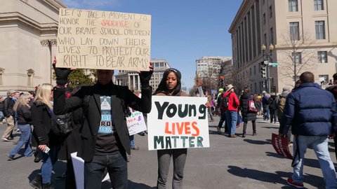 Washington, DC March 24, 2018. Young protestors #young lives matter, March of Our lives Protest, Washington DC, 3 Axis Gimbal