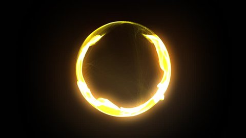 Yellow Energy Plasma Ball Loop Alpha Matte 3D Renderings Animations