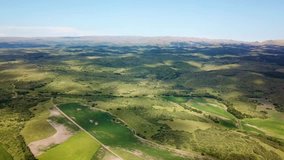 Aerial 4K video of Argentinian crop fields in Cordoba. 