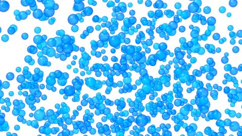 Blue bubbles  explosion. Alpha channel, 4K