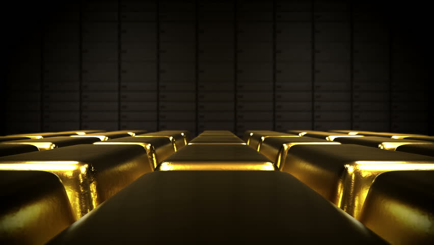 3D-animation with the image of the gold vault. Royalty-Free Stock Footage #1009338998