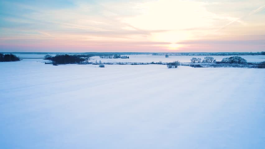 Flight over filds in winter | Shutterstock HD Video #1009344035