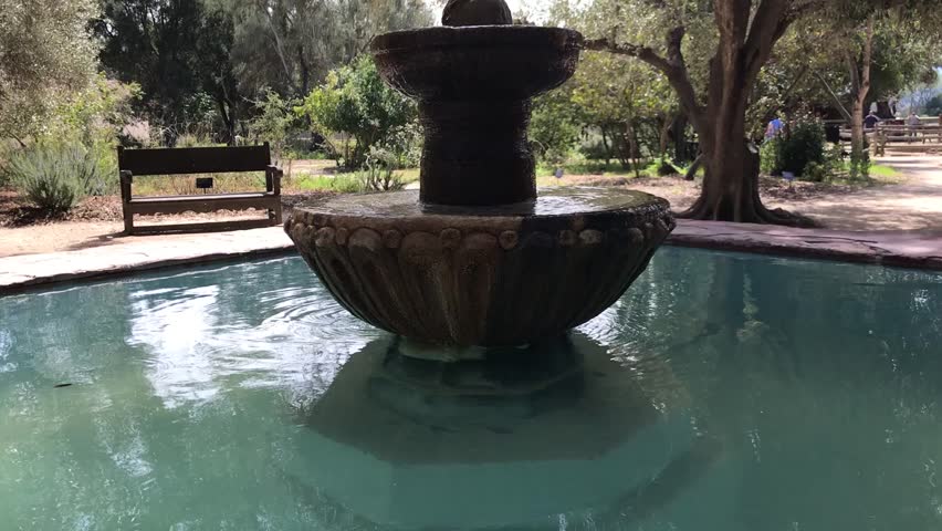 Beautiful Spanish-style Courtyard Fountain with Stock Footage Video