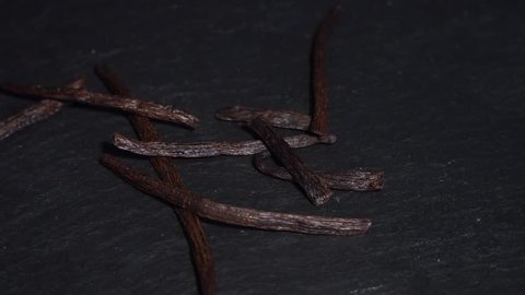 Vanilla pod. ingredients for warm wine, mulled wine. circular video. Slow-mo