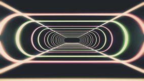 endless neon rib lights abstract cyber tunnel flight motion graphics animation background seamless loop new quality retro futuristic vintage style cool nice beautiful video footage