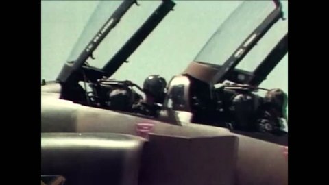 CIRCA 1980 - Air force training film teaches F4 jet pilots how and when to eject from an airplane.