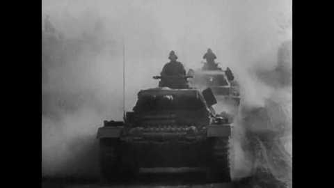 CIRCA 1940s - The Nazi 21st Panzer Division battles with the Allied 9th and 34th Units, in Tunisia, during World War II, in 1943.