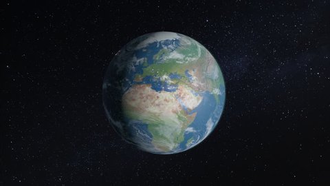 Spinning earth closing in to Far East. 3D rendering. วิดีโอสต็อก