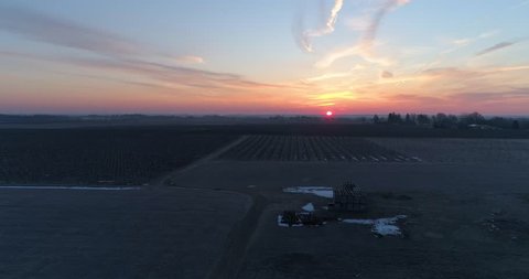 Morning Sunrise over vineyards and rolling hills Stockvideo