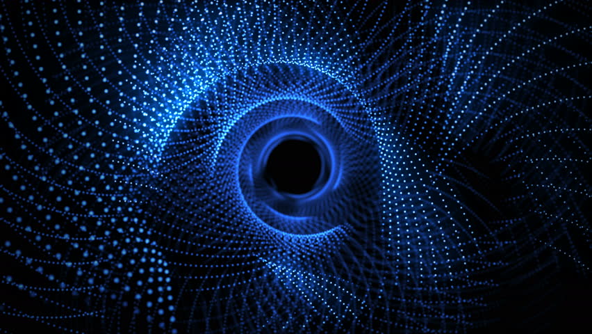 4K Abstract technology neon lines tunnel. Blue dots concstruciton. Camera rotates and moves forward towards the white light. Dynamic background for project | Shutterstock HD Video #1009378133