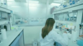 Blur focus of scientist working in laboratory, Concept Science and Technology
