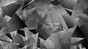 Dark grey grunge 3d polygonal tech motion background. Seamless looping. Video animation Ultra HD 4K 3840x2160