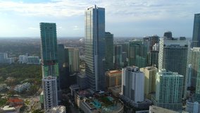 Highrise buildings Miami Brickell stock footage 4k