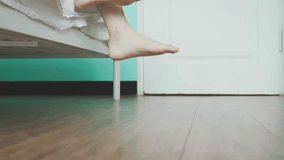 video of close up woman leg in the room