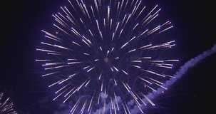 video of beauty colored firework scene at night
