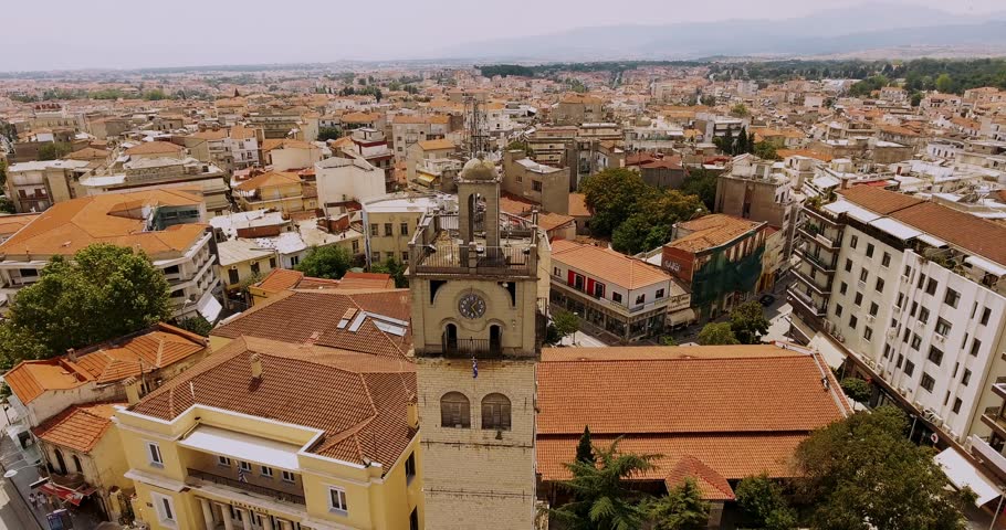 Aerial footage of Kozani, Greece