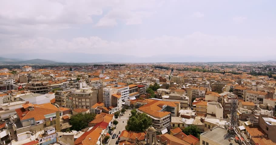 Aerial footage of Kozani, Greece