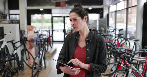 Portrait of a small business owner in a bicycle store