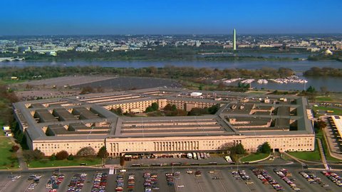WASHINGTON DC - CIRCA 1990s - 1990s - Aerial over the Pentagon in Washington D.C.