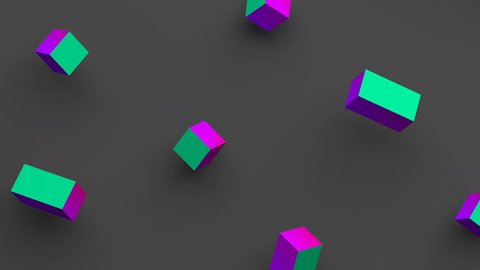 Abstract 3d rendering of geometric shapes. Computer generated loop animation. Modern background with cubes. Seamless motion design for poster, cover, branding, banner, placard. 4k UHD