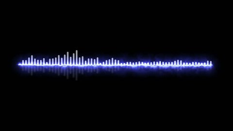 Audio specturm blue colour - Computer screen - Recording studio