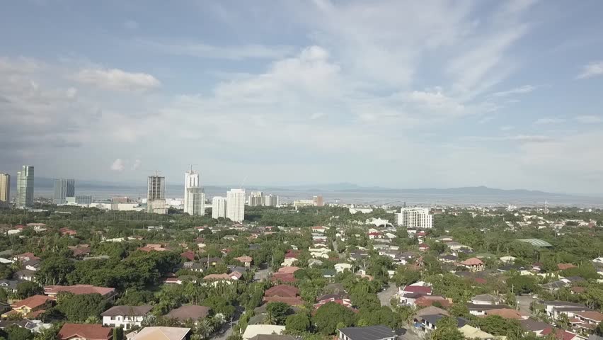 Aerial Shot of Suburban Manila with lots of greens