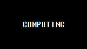 retro videogame COMPUTING word text computer old tv glitch interference noise screen animation seamless loop New quality universal vintage motion dynamic animated background colorful joyful video
