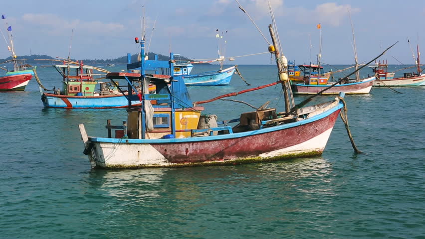 Fishing Boats in Sri Lanka. Stock Footage Video (100% Royalty-free ...