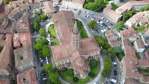 Church in France, Toulouse, drone view