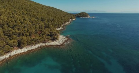 Aerial footage of Skopelos beach Mamma Mia