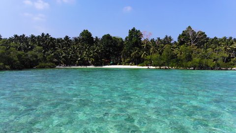 Crystal clear blue water of a Havelock island beach, Andaman and Nicobar islands