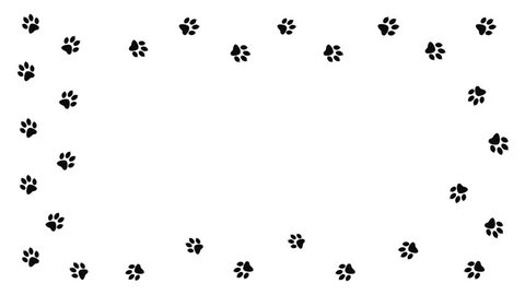 Dog Paw Prints Border On White Stock Vector (Royalty Free) 261777635 ...