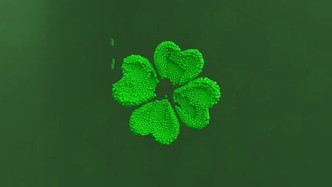 Clover animation with alpha. St. Patrick's day.