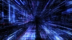 Abstract digital abstract virtual city. Scanning city for hackers attack concept. Software developer, programming, binary computer code with technology and connection concept. 3D render 4K loop - Powered by Shutterstock - Get 15% off with code: PIKWIZARD15