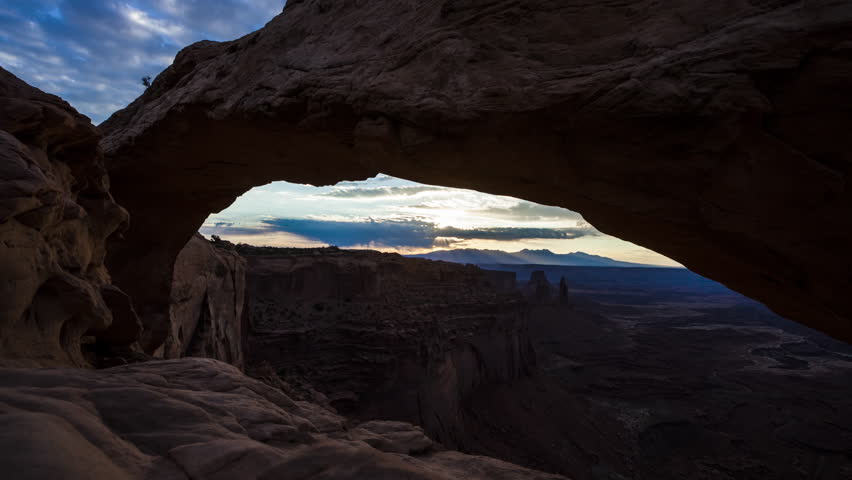 Sunrise tImelapse of Mesa Arch in Canyonlands National Park in southern Utah. Royalty-Free Stock Footage #1009489985
