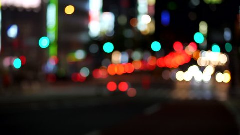 Automobiles crossing big cities (night view / blur expression) * Slow motion