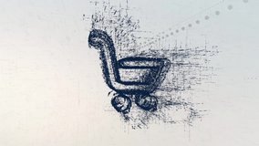 digital sign Internet shop logo, a design consisting of a code of numbers and a symbol. Abstract store icon in computer cyber network on a light background - Powered by Shutterstock - Get 15% off with code: PIKWIZARD15