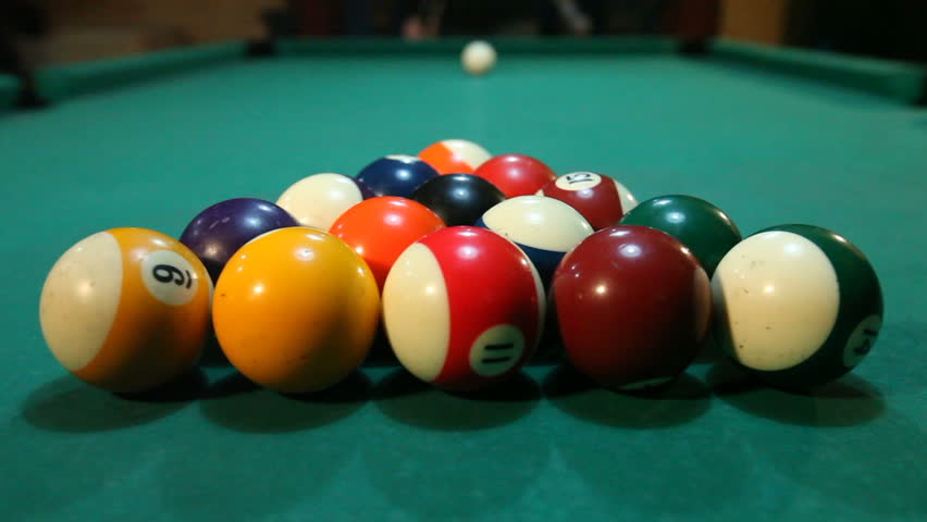 Billiard opening break shot ,american pool | Shutterstock HD Video #1009495178