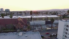 Daytime Aerial view of Koreatown in Los Angeles, California