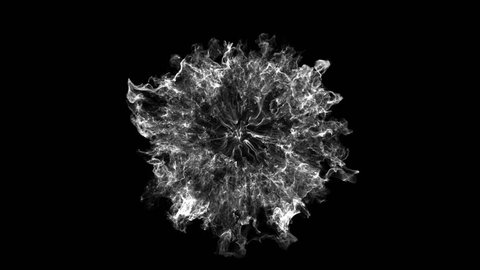 黒い背景に3d煙爆発衝撃波エフェクトと発散波 抽象的な煙の爆発のアニメーション 上からの上部カメラビュー の動画素材 ロイヤリティフリー Shutterstock