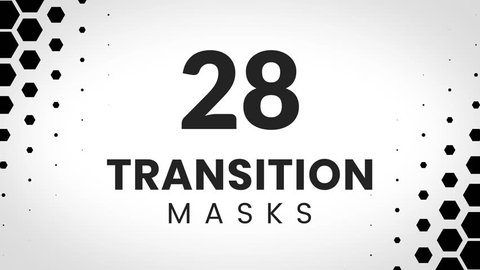 28 transition masks templates made form hexagons. Geometric hexagonal pattern for slideshow.