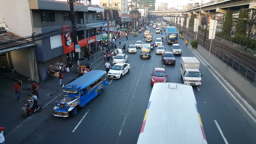 Traffic jam in the street of Manila, Philipinnes