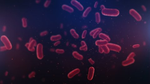 3d animation of flying over group of bacterias. Medical video background