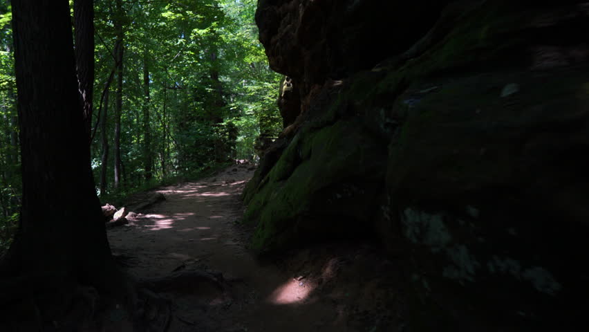 Hiking trail at base of Ledges in Cuyahoga Valley