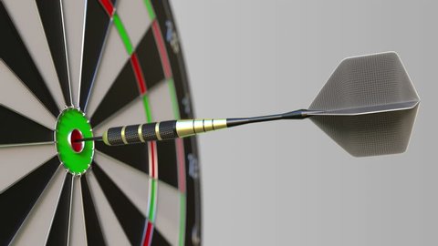 Dart hits bullseye of the target